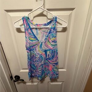 Lilly Pulitzer Swirl Print Racerback Tank - Blue Pink Green